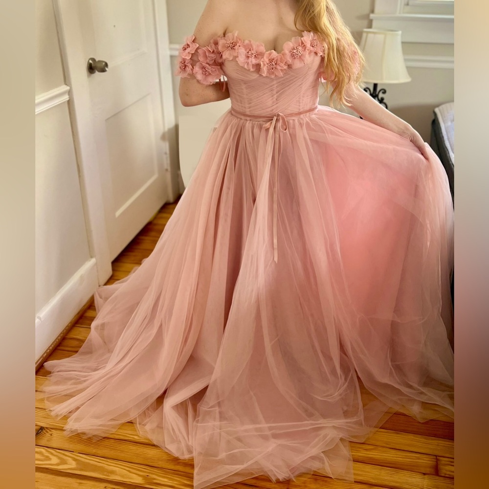 Teuta Matoshi Peony Princess Off-shoulder Gown